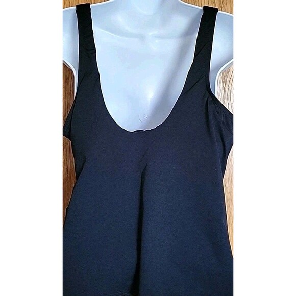 Lands' End Women's 18D Black Tankini Top Swim XL Side Tie Solid V-Neck S1029 - Picture 4 of 9